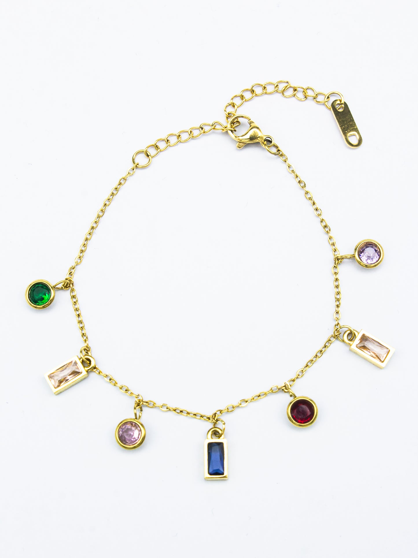 MULTI-COLORED CRYSTAL-STUDDED ANKLET